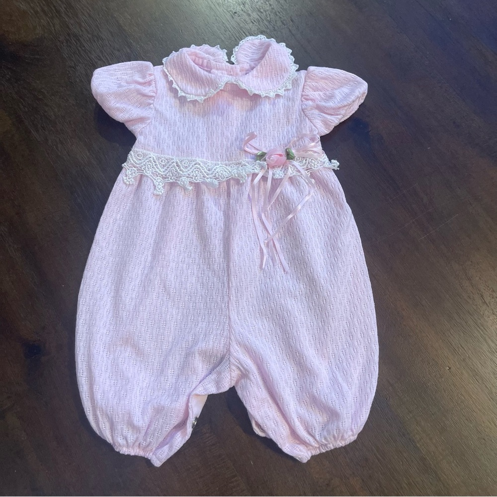 Vintage Rose Cottage 0-3 months pink‎ dressy outfit